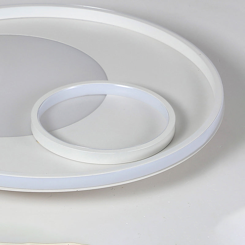 18"/21.5" W Acrylic Circular Flush Lamp Modernist LED White Ceiling Light Fixture in Warm/White Light/Remote Control Stepless Dimming Clearhalo 'Ceiling Lights' 'Close To Ceiling Lights' 'Close to ceiling' 'Flush mount' Lighting' 292060