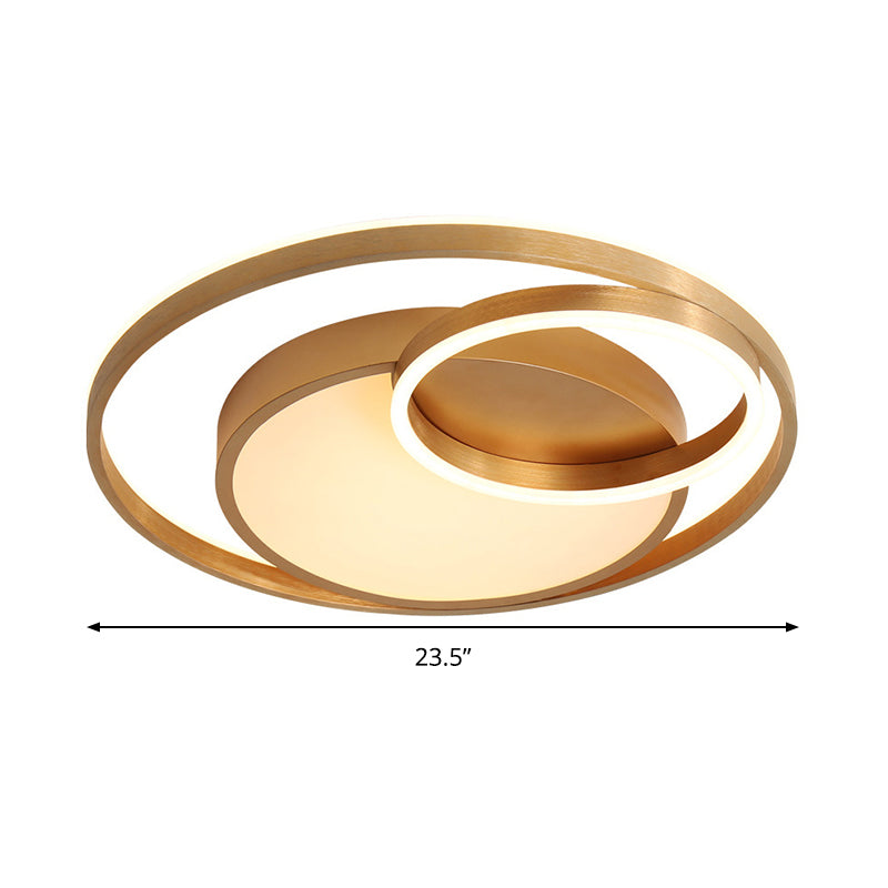 16"/23.5" Wide Circle Acrylic Ceiling Lamp Postmodern Gold LED Flush Mount Light Fixture, Warm Light/White Light/Remote Control Stepless Dimming Clearhalo 'Ceiling Lights' 'Close To Ceiling Lights' 'Close to ceiling' 'Flush mount' Lighting' 292067
