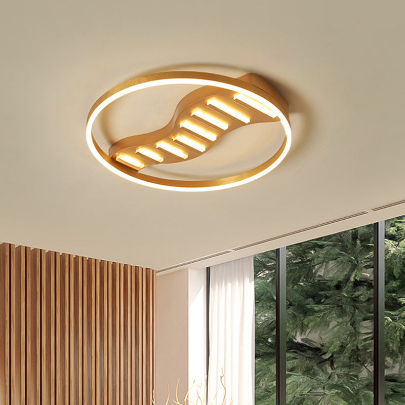 19.5"/23.5" Wide Round Acrylic Ceiling Lamp Postmodern Gold LED Flush Mount, Warm Light/White Light/Remote Control Stepless Dimming Gold Clearhalo 'Ceiling Lights' 'Close To Ceiling Lights' 'Close to ceiling' 'Flush mount' Lighting' 292109