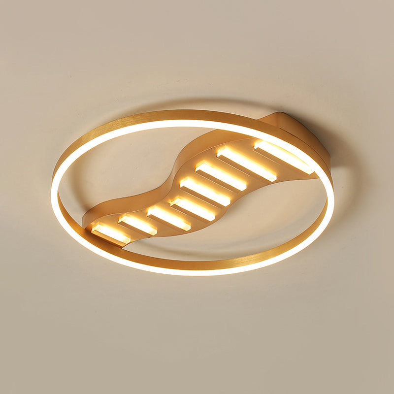 19.5"/23.5" Wide Round Acrylic Ceiling Lamp Postmodern Gold LED Flush Mount, Warm Light/White Light/Remote Control Stepless Dimming Gold White Clearhalo 'Ceiling Lights' 'Close To Ceiling Lights' 'Close to ceiling' 'Flush mount' Lighting' 292110