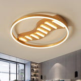 19.5"/23.5" Wide Round Acrylic Ceiling Lamp Postmodern Gold LED Flush Mount, Warm Light/White Light/Remote Control Stepless Dimming Clearhalo 'Ceiling Lights' 'Close To Ceiling Lights' 'Close to ceiling' 'Flush mount' Lighting' 292111