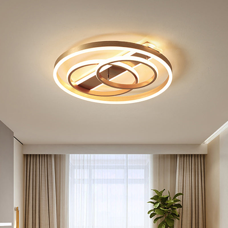 Loop Ceiling Light Fixture Postmodern Acrylic Gold LED Flush Mount Light in Warm Light/White Light/Remote Control Stepless Dimming Gold Clearhalo 'Ceiling Lights' 'Close To Ceiling Lights' 'Close to ceiling' 'Flush mount' Lighting' 292117