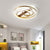 Loop Ceiling Light Fixture Postmodern Acrylic Gold LED Flush Mount Light in Warm Light/White Light/Remote Control Stepless Dimming Gold White Clearhalo 'Ceiling Lights' 'Close To Ceiling Lights' 'Close to ceiling' 'Flush mount' Lighting' 292120