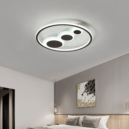Coffee Round Ceiling Mounted Light Contemporary Acrylic 18.5"/23" Wide LED Flush Light, Warm Light/White Light/Remote Control Stepless Dimming Coffee White Clearhalo 'Ceiling Lights' 'Close To Ceiling Lights' 'Close to ceiling' 'Flush mount' Lighting' 292191
