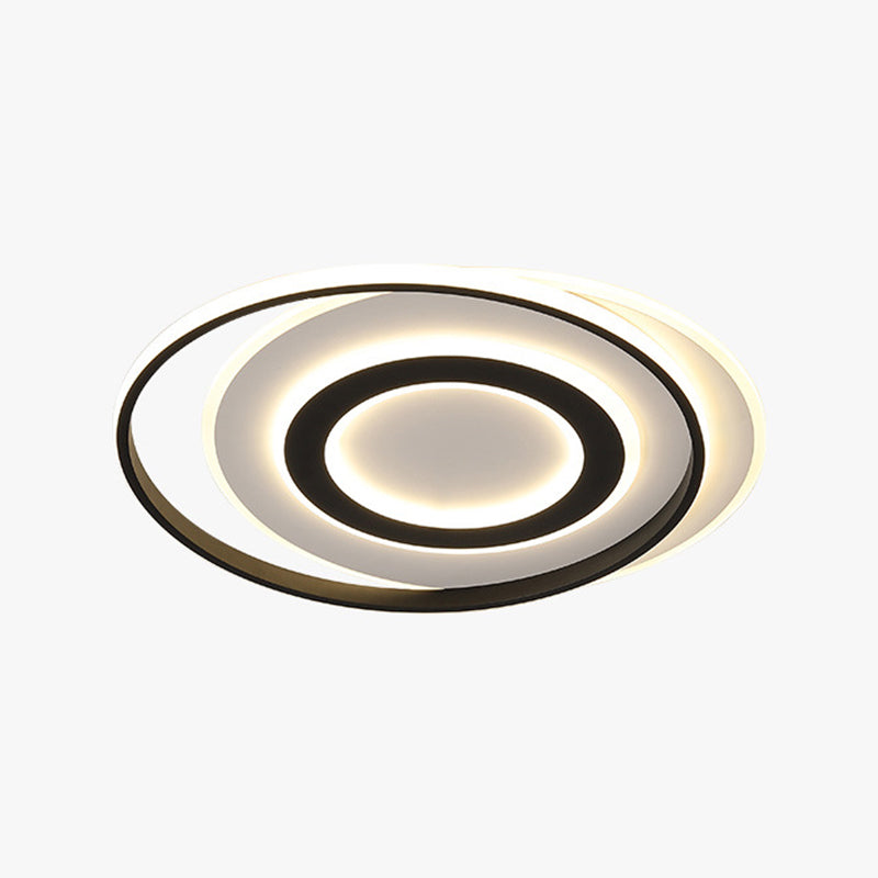 18"/21.5" Wide Black-White Circle Ceiling Light Modern Acrylic LED Flush Light Fixture in Warm/White Light Clearhalo 'Ceiling Lights' 'Close To Ceiling Lights' 'Close to ceiling' 'Flush mount' Lighting' 292208