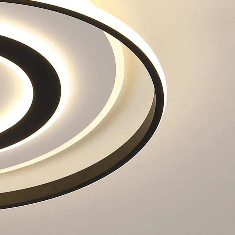 18"/21.5" Wide Black-White Circle Ceiling Light Modern Acrylic LED Flush Light Fixture in Warm/White Light Clearhalo 'Ceiling Lights' 'Close To Ceiling Lights' 'Close to ceiling' 'Flush mount' Lighting' 292211