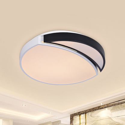 LED Round Ceiling Flush Light Modernist Acrylic Black and White Flushmount Lighting in Warm/White/3 Color Light Black-White Warm Clearhalo 'Ceiling Lights' 'Close To Ceiling Lights' 'Close to ceiling' 'Flush mount' Lighting' 292234