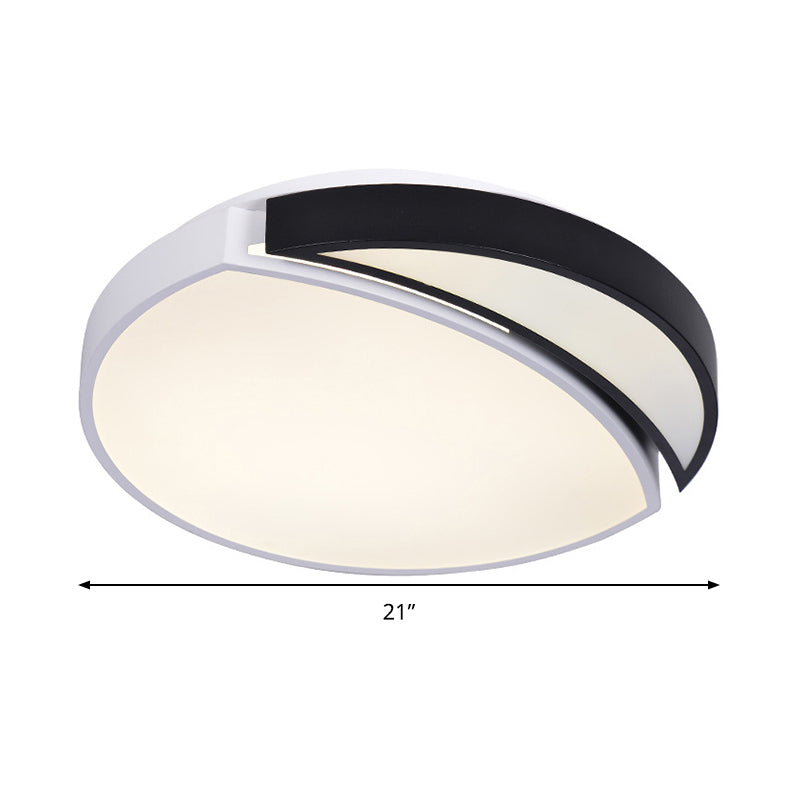 LED Round Ceiling Flush Light Modernist Acrylic Black and White Flushmount Lighting in Warm/White/3 Color Light Clearhalo 'Ceiling Lights' 'Close To Ceiling Lights' 'Close to ceiling' 'Flush mount' Lighting' 292237