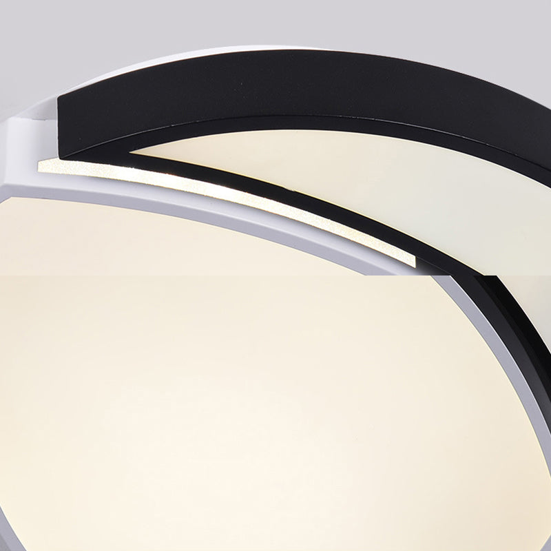 LED Round Ceiling Flush Light Modernist Acrylic Black and White Flushmount Lighting in Warm/White/3 Color Light Clearhalo 'Ceiling Lights' 'Close To Ceiling Lights' 'Close to ceiling' 'Flush mount' Lighting' 292238