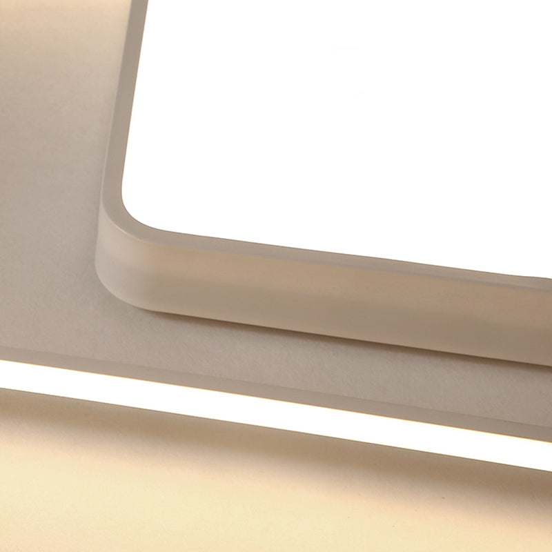 16"/19"/35.5" W White Rectangle Ceiling Light High Penetrated Acrylic LED Modern Flushmount in Warm/White/3 Color Light Clearhalo 'Ceiling Lights' 'Close To Ceiling Lights' 'Close to ceiling' 'Flush mount' Lighting' 292292