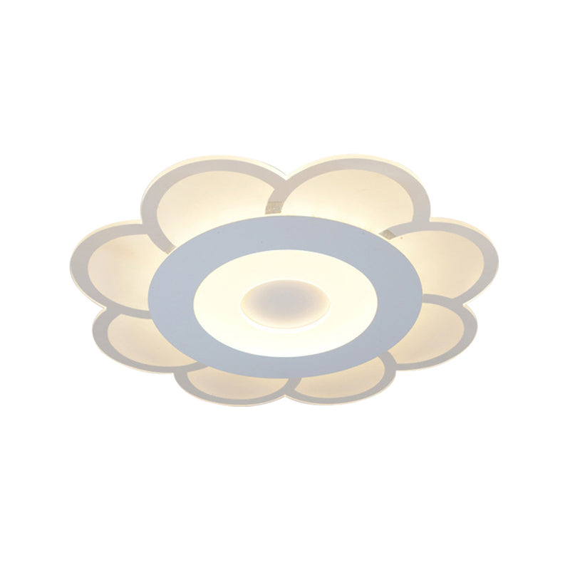 8"/16.5"/20.5" W White 8-Petal Flush Mount Ceiling Light Nordic Frosted Acrylic LED Flush Lamp in Warm/White Light Clearhalo 'Ceiling Lights' 'Close To Ceiling Lights' 'Close to ceiling' 'Flush mount' Lighting' 292384