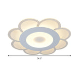 8"/16.5"/20.5" W White 8-Petal Flush Mount Ceiling Light Nordic Frosted Acrylic LED Flush Lamp in Warm/White Light Clearhalo 'Ceiling Lights' 'Close To Ceiling Lights' 'Close to ceiling' 'Flush mount' Lighting' 292388
