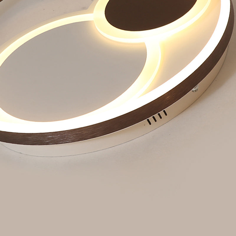 16"/19.5" Dia Metal Orbit Ceiling Flush Light Modern Coffee LED Flushmount in Warm/White Light/Remote Control Stepless Dimming Clearhalo 'Ceiling Lights' 'Close To Ceiling Lights' 'Close to ceiling' 'Flush mount' Lighting' 292405