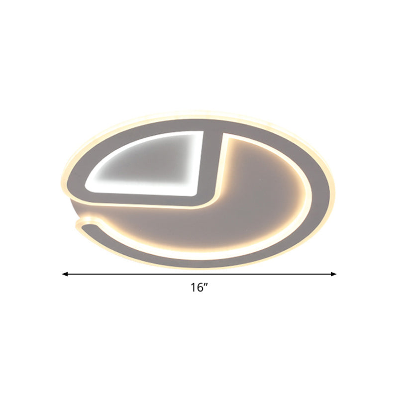 16"/19.5" Dia Minimal Clock Flush Mount Light Thin Acrylic LED Grey Ceiling Light Fixture in Warm/White Light Clearhalo 'Ceiling Lights' 'Close To Ceiling Lights' 'Close to ceiling' 'Flush mount' Lighting' 292419