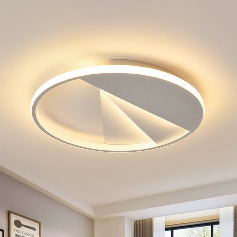 18"/21.5" Dia Round Cutting LED Ceiling Lamp Simple Aluminum White Flush Mount Fixture in Warm/White/3 Color Light Clearhalo 'Ceiling Lights' 'Close To Ceiling Lights' 'Close to ceiling' 'Flush mount' Lighting' 292476