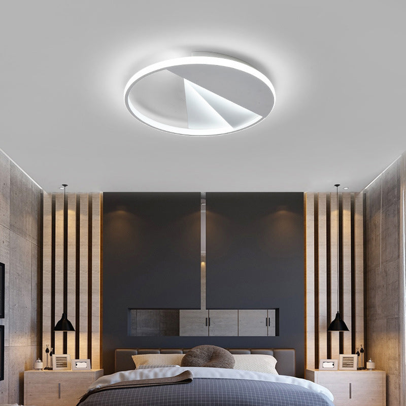 18"/21.5" Dia Round Cutting LED Ceiling Lamp Simple Aluminum White Flush Mount Fixture in Warm/White/3 Color Light White White Clearhalo 'Ceiling Lights' 'Close To Ceiling Lights' 'Close to ceiling' 'Flush mount' Lighting' 292478