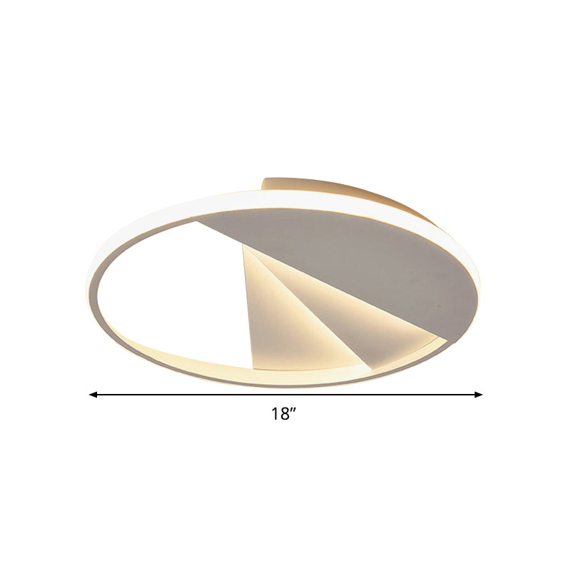 18"/21.5" Dia Round Cutting LED Ceiling Lamp Simple Aluminum White Flush Mount Fixture in Warm/White/3 Color Light Clearhalo 'Ceiling Lights' 'Close To Ceiling Lights' 'Close to ceiling' 'Flush mount' Lighting' 292480