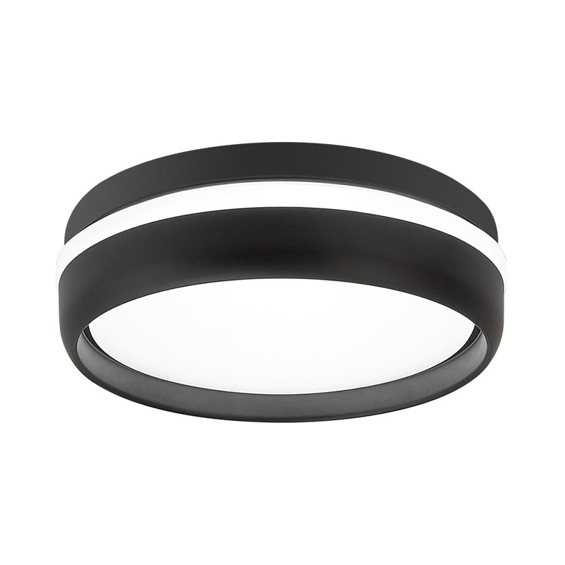 Small Black/Grey Drum Flush Mount Light Simple Integrated LED Acrylic Ceiling Lamp Kit in Warm/White Light Clearhalo 'Ceiling Lights' 'Close To Ceiling Lights' 'Close to ceiling' 'Flush mount' Lighting' 292506