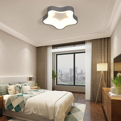 LED Bedroom Flush Lighting Nordic Star Metal Ceiling Lamp Kit in Grey, Warm/White Light Grey Warm Clearhalo 'Ceiling Lights' 'Close To Ceiling Lights' 'Close to ceiling' 'Flush mount' Lighting' 292562
