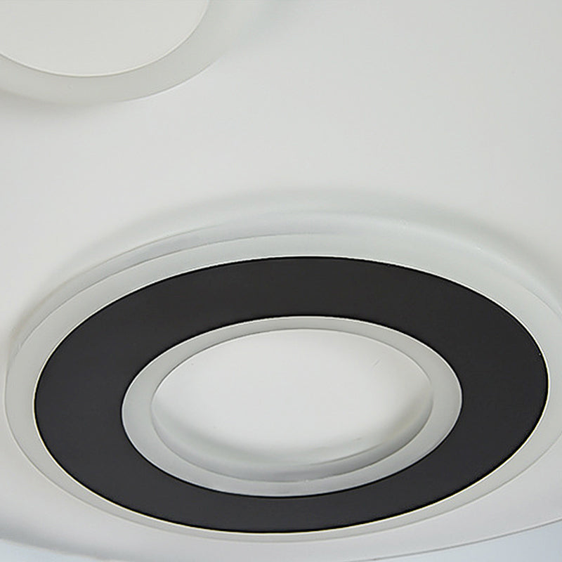 18"/21.5" Dia Circular LED Flush Lamp Kit Modern Stylish Metallic White Flush Mount Ceiling Light in Warm/White Light Clearhalo 'Ceiling Lights' 'Close To Ceiling Lights' 'Close to ceiling' 'Flush mount' Lighting' 292579