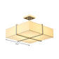 Contemporary Square Fabric Ceiling Lighting 4 Lights Semi Flush Mount Light in Gold Clearhalo 'Ceiling Lights' 'Close To Ceiling Lights' 'Close to ceiling' 'Semi-flushmount' Lighting' 292687