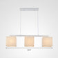 Square/Drum Island Light Fixture Modern Fabric 3 Heads White Hanging Ceiling Light for Kitchen Clearhalo 'Ceiling Lights' 'Island Lights' Lighting' 292701