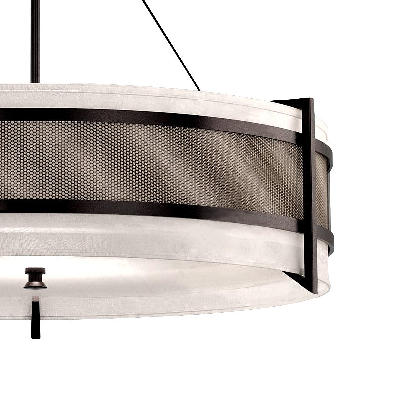 Round Fabric Chandelier Light Modernism Black LED Hanging Ceiling Light for Living Room Clearhalo 'Ceiling Lights' 'Chandeliers' 'Modern Chandeliers' 'Modern' Lighting' 292755