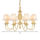 Empire Shade Fabric Hanging Ceiling Light Simple Style 5/8 Lights Yellow Chandelier Light Fixture Clearhalo 'Ceiling Lights' 'Chandeliers' 'Modern Chandeliers' 'Modern' Lighting' 292882