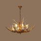 Resin Branch Pendant Chandelier Rustic 6/8/12 Bulbs 16"/17"/21.5" Wide Bedroom Hanging Ceiling Light in Brown Clearhalo 'Ceiling Lights' 'Chandeliers' Lighting' options 292972