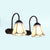 Black 2 Heads Vanity Wall Light Tiffany White/Blue Glass Cone Sconce Light Fixture for Bedroom White Clearhalo 'Industrial' 'Middle century wall lights' 'Tiffany wall lights' 'Tiffany' 'Wall Lamps & Sconces' 'Wall Lights' Lighting' 29302