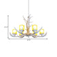 Resin Starburst Chandelier Lamp Cottage 4/6/8 Bulbs Bedroom Hanging Light Kit in White, 27.5"/35.5"/39" Wide Clearhalo 'Ceiling Lights' 'Chandeliers' Lighting' options 293065