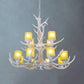 Resin Starburst Chandelier Lamp Cottage 4/6/8 Bulbs Bedroom Hanging Light Kit in White, 27.5"/35.5"/39" Wide 12 White 39" Clearhalo 'Ceiling Lights' 'Chandeliers' Lighting' options 293070_bed46df0-11ca-4bb9-8d02-4eb3c39e988c