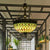 3 Lights Hanging Chandelier Mediterranean Dragonfly/Heart/Geometric Stained Glass Pendant Light in Antique Brass Antique Brass Geometric Clearhalo 'Ceiling Lights' 'Chandeliers' 'Glass shade' 'Glass' 'Industrial' 'Middle Century Chandeliers' 'Tiffany Chandeliers' 'Tiffany close to ceiling' 'Tiffany' Lighting' 293181