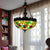 Green 3 Lights Chandelier Lighting Fixture Tiffany Stained Glass Grape Hanging Pendant for Living Room Green Clearhalo 'Ceiling Lights' 'Chandeliers' 'Glass shade' 'Glass' 'Industrial' 'Middle Century Chandeliers' 'Tiffany Chandeliers' 'Tiffany close to ceiling' 'Tiffany' Lighting' 293198