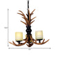 3 Bulbs Resin Chandelier Lighting Traditionary Brown Deer Antler Living Room Hanging Pendant Lamp with White Frosted Glass Cylindrical Shade Clearhalo 'Ceiling Lights' 'Chandeliers' Lighting' options 293325