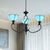Scalloped Chandelier 3/5/6/8 Lights Blue/Blue and Clear Glass Baroque Pendant Lamp for Dining Room 3 Blue Clearhalo 'Ceiling Lights' 'Chandeliers' 'Close To Ceiling Lights' 'Industrial' 'Middle Century Chandeliers' 'Tiffany Chandeliers' 'Tiffany close to ceiling' 'Tiffany' Lighting' 293326
