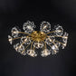 Gold Dandelion Semi Flush Mount Postmodern Crystal Beaded 21 Lights Dining Room Ceiling Lighting Clearhalo 'Ceiling Lights' 'Close To Ceiling Lights' 'Close to ceiling' 'Semi-flushmount' Lighting' 293425