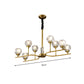 Gold Sphere Hanging Ceiling Light Modernism Faceted Crystal 8 Heads Dining Room Pendant Chandelier Clearhalo 'Ceiling Lights' 'Chandeliers' Lighting' options 293478
