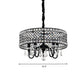 Crystal Encrusted Drum Suspension Pendant Modern 4 Heads Dining Room Chandelier Lamp in Black Clearhalo 'Ceiling Lights' 'Chandeliers' Lighting' options 293520
