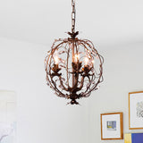 Brass 3 Lights Suspension Pendant Vintage Teardrop Crystal Orbit Ceiling Chandelier Clearhalo 'Ceiling Lights' 'Chandeliers' Lighting' options 293549