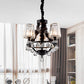 Black Tapered Chandelier Pendant Light Traditional Crystal Block 3/6 Heads Bedroom Hanging Ceiling Light Clearhalo 'Ceiling Lights' 'Chandeliers' Lighting' options 293579