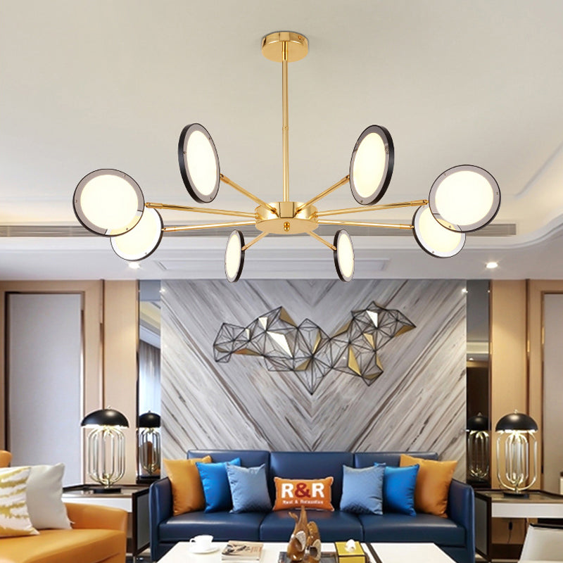 Gold Sputnik Hanging Ceiling Light Modernism 6/8 Lights Starburst Chandelier Lighting Fixture, Warm/White Light Clearhalo 'Ceiling Lights' 'Chandeliers' 'Modern Chandeliers' 'Modern' Lighting' 293767