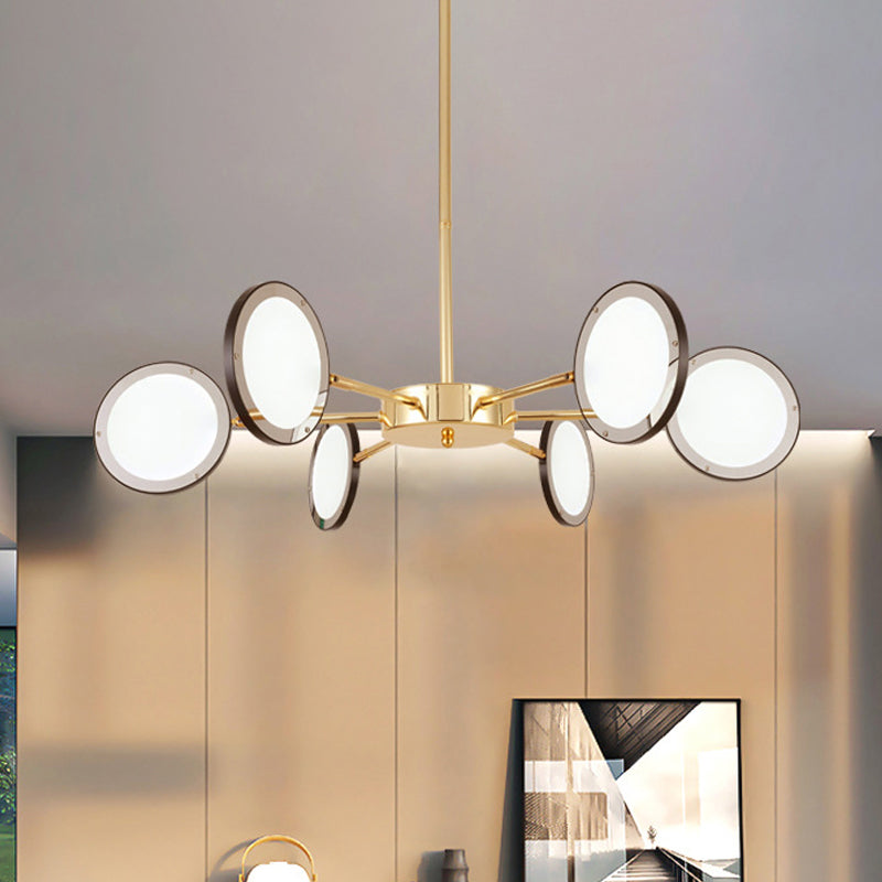 Gold Sputnik Hanging Ceiling Light Modernism 6/8 Lights Starburst Chandelier Lighting Fixture, Warm/White Light 6 Gold White Clearhalo 'Ceiling Lights' 'Chandeliers' 'Modern Chandeliers' 'Modern' Lighting' 293771