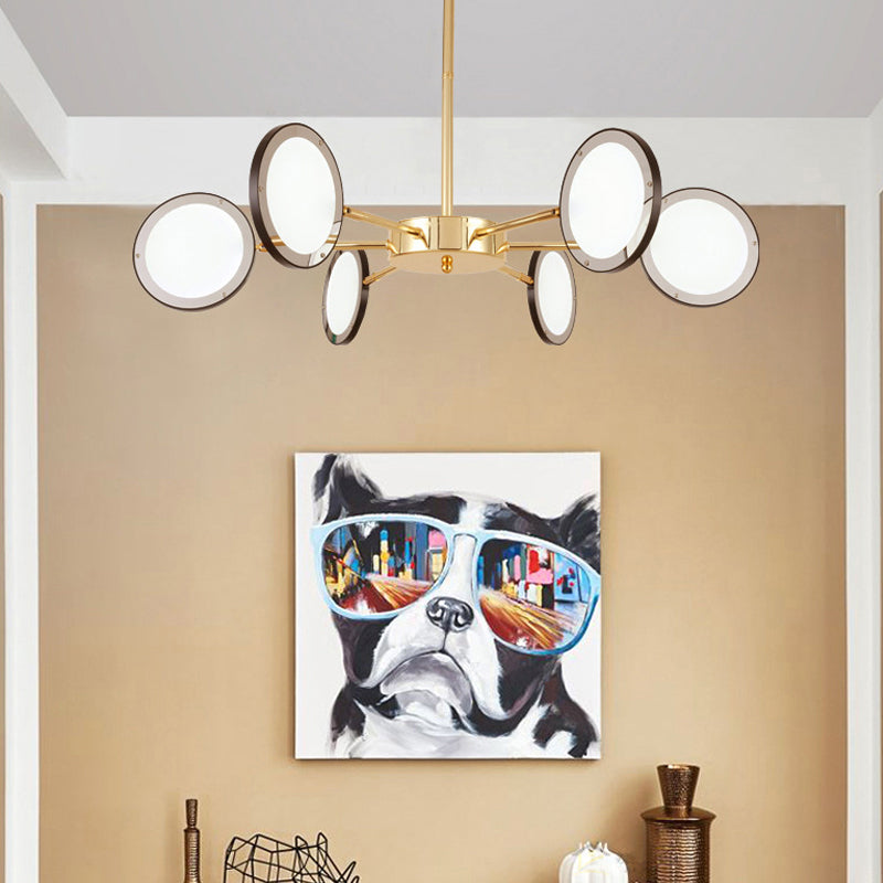 Gold Sputnik Hanging Ceiling Light Modernism 6/8 Lights Starburst Chandelier Lighting Fixture, Warm/White Light Clearhalo 'Ceiling Lights' 'Chandeliers' 'Modern Chandeliers' 'Modern' Lighting' 293772