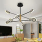 Sputnik Metal Pendant Light Contemporary 6/8 Heads Black Hanging Chandelier Light for Living Room Clearhalo 'Ceiling Lights' 'Chandeliers' 'Modern Chandeliers' 'Modern' Lighting' 293828