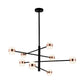 Metal Starburst Hanging Chandelier Modern 4/6/8 Lights Black Pendant Lighting in Warm/White Light Clearhalo 'Ceiling Lights' 'Chandeliers' 'Modern Chandeliers' 'Modern' Lighting' 293859