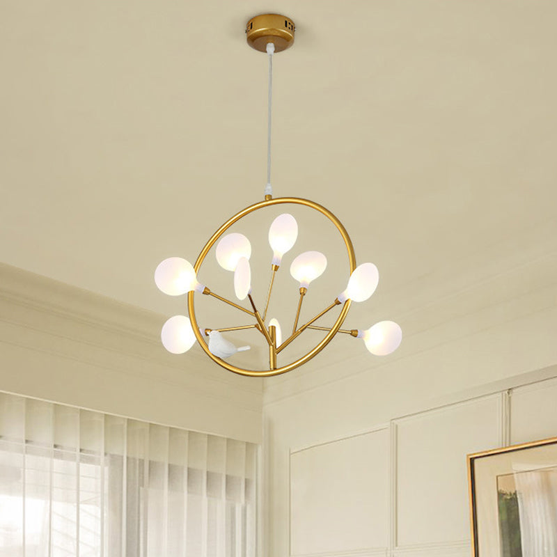 Brass Branch Chandelier Pendant Light Postmodern Metal LED Hanging Light Kit, Warm/White Light Clearhalo 'Ceiling Lights' 'Chandeliers' 'Modern Chandeliers' 'Modern' Lighting' 293877