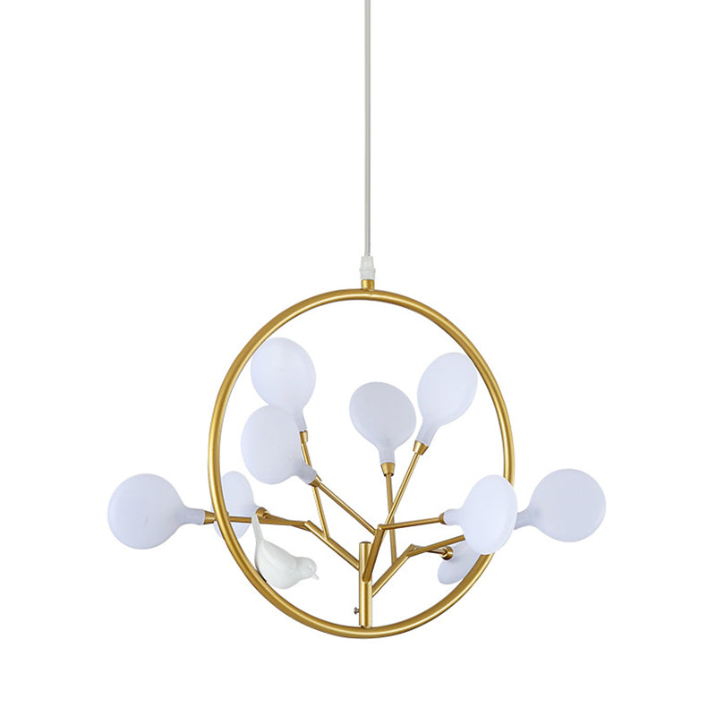 Brass Branch Chandelier Pendant Light Postmodern Metal LED Hanging Light Kit, Warm/White Light Clearhalo 'Ceiling Lights' 'Chandeliers' 'Modern Chandeliers' 'Modern' Lighting' 293879
