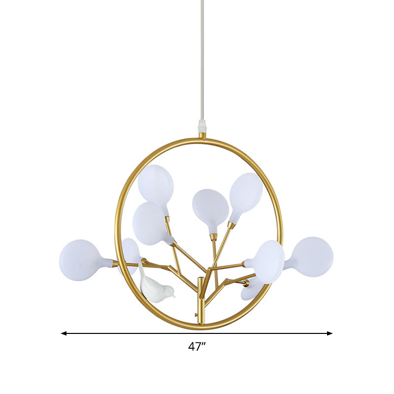 Brass Branch Chandelier Pendant Light Postmodern Metal LED Hanging Light Kit, Warm/White Light Clearhalo 'Ceiling Lights' 'Chandeliers' 'Modern Chandeliers' 'Modern' Lighting' 293880