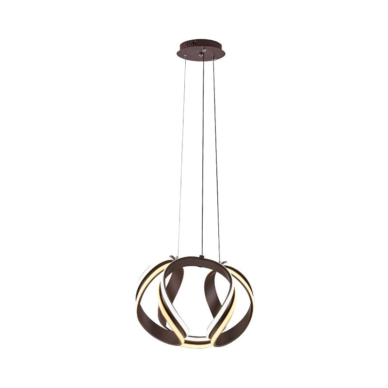 Abstract Chandelier Pendant Light Modern Metal Coffee LED Hanging Light Kit in Warm/White Light Clearhalo 'Ceiling Lights' 'Chandeliers' 'Modern Chandeliers' 'Modern' Lighting' 293980